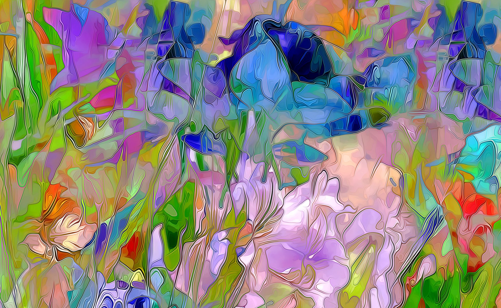 flower petals meadow nature rendering