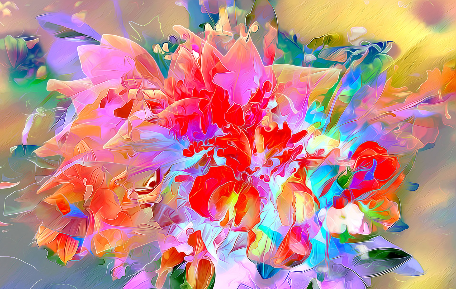 flower petals bouquet nature rendering