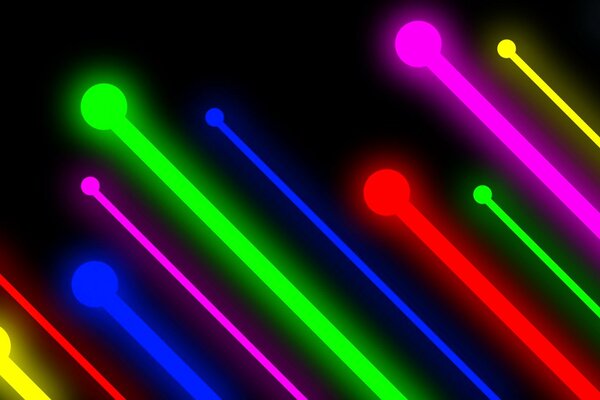 Fond noir multicolore lignes lumineuses