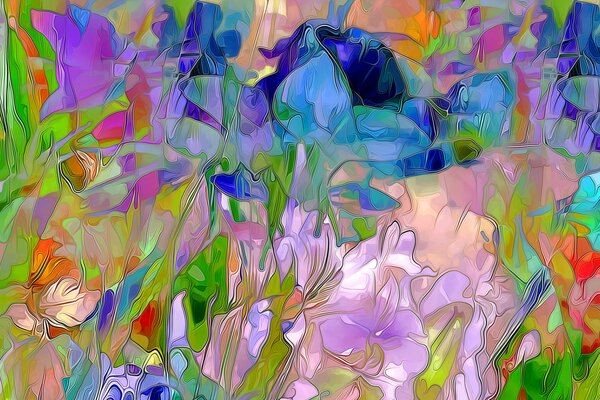 Painted petals on a meadow