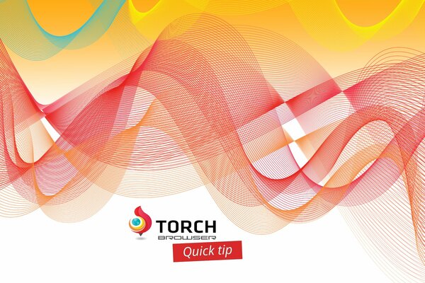 Browser logo on a background of multicolored wavy lines