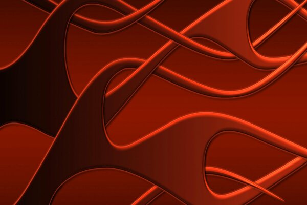 Red volumetric lines three D