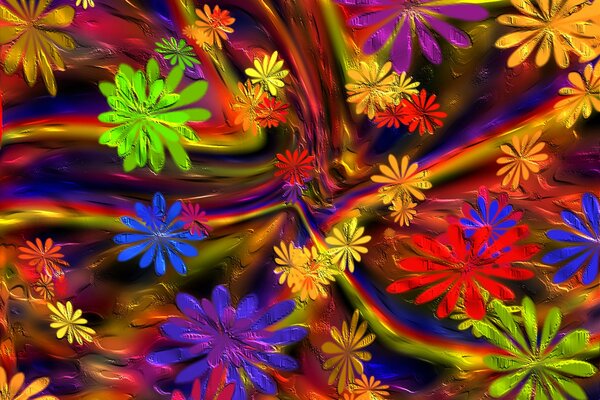 Flowers in colors with thin petals