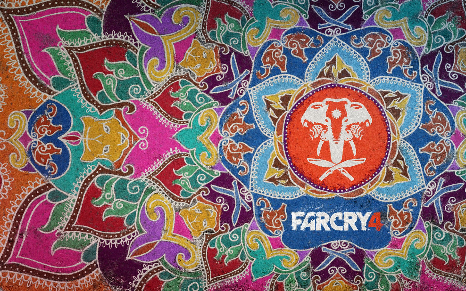 far cry 4 motifs peintures tête éléphant arme