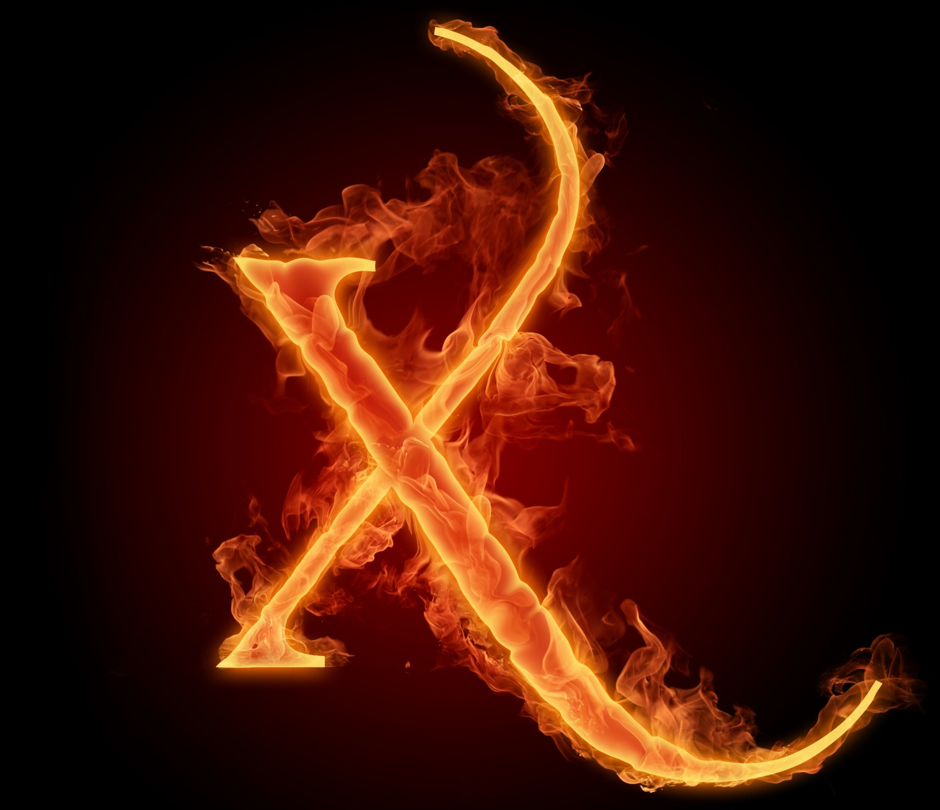 x letter lit. fire flame