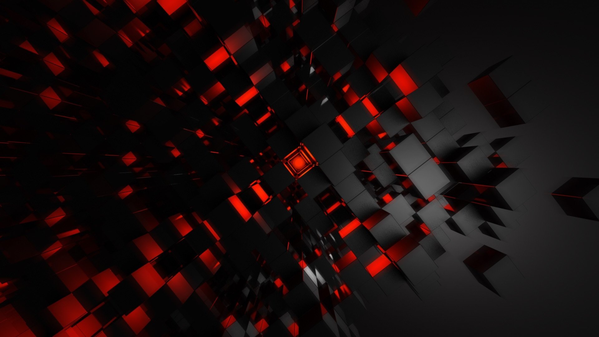 red endless art cubic digital art red art