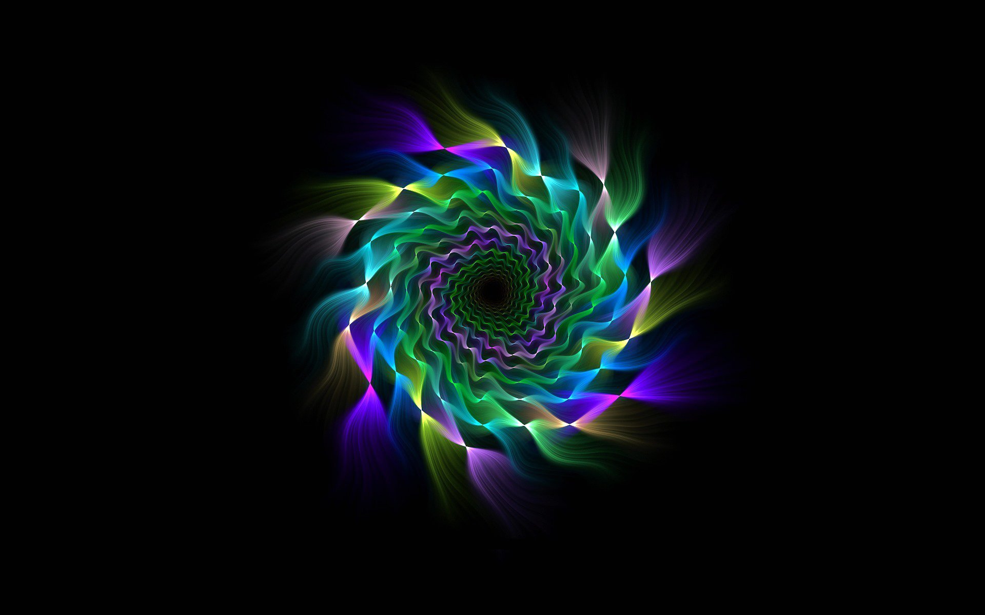 color rayos espiral simetría patrón fractal