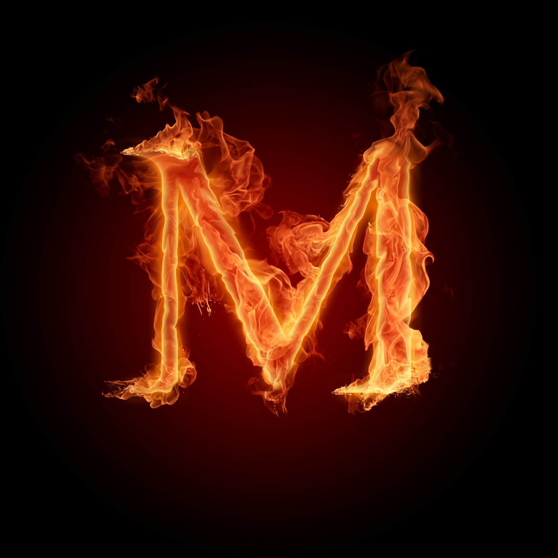 m flame fire letter alphabet