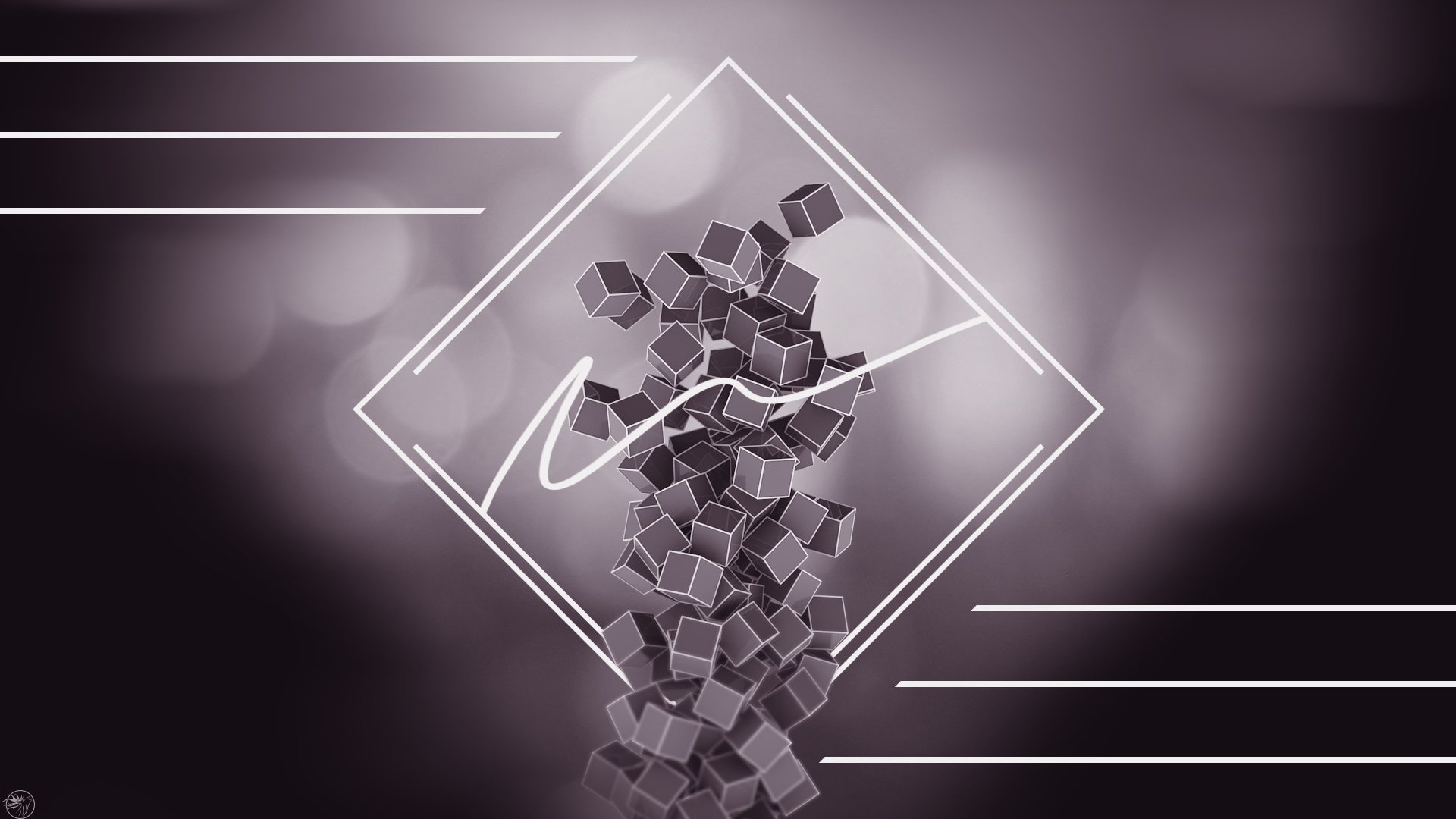 abstract blocks render graphics line