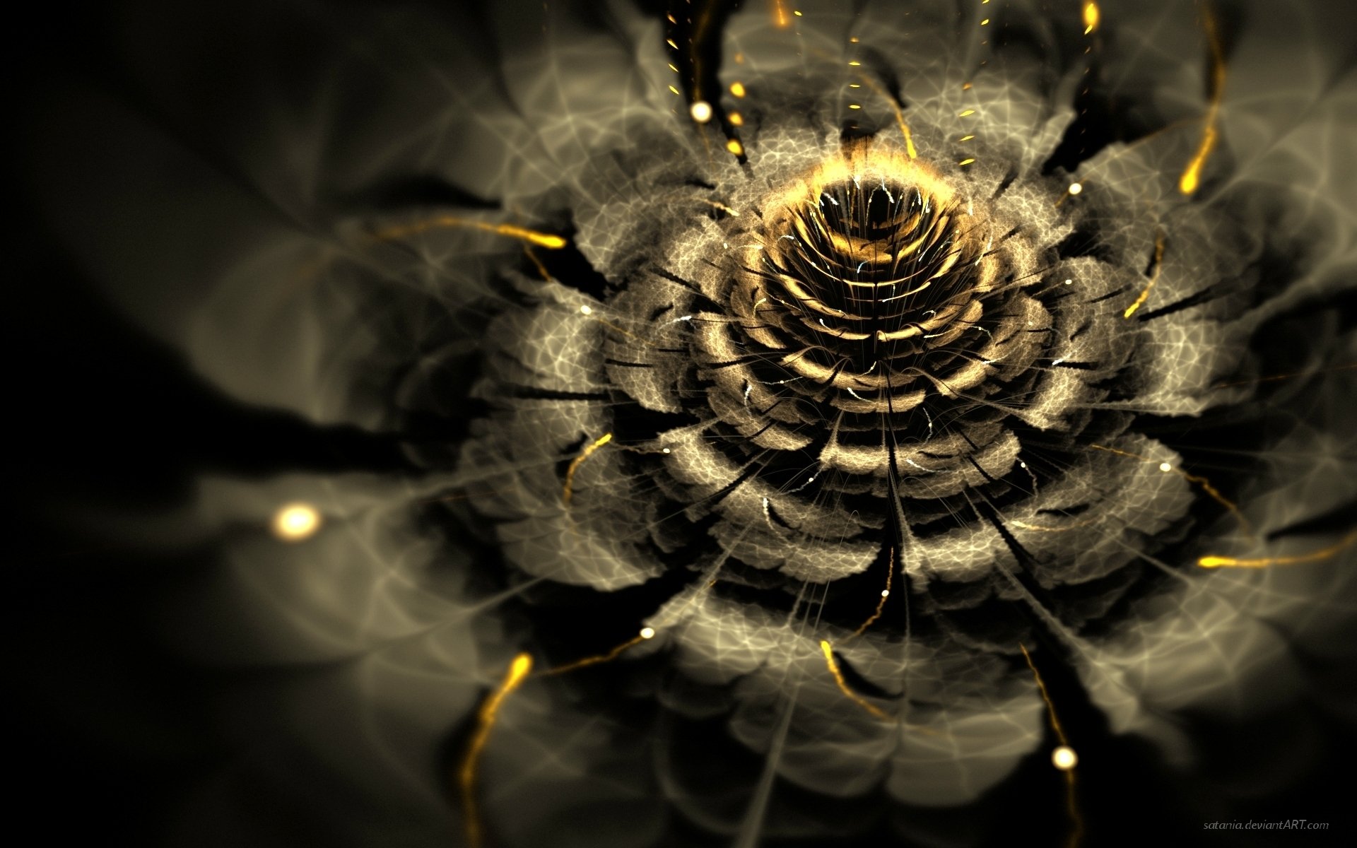 3d graphics fractal flower light bokeh wallpaper abstract