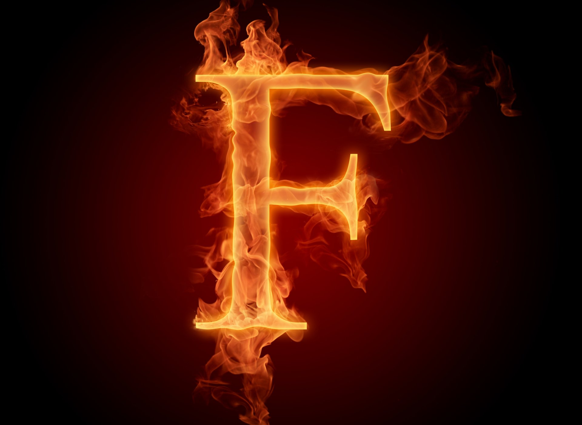 f letter flame lit. fire alphabet