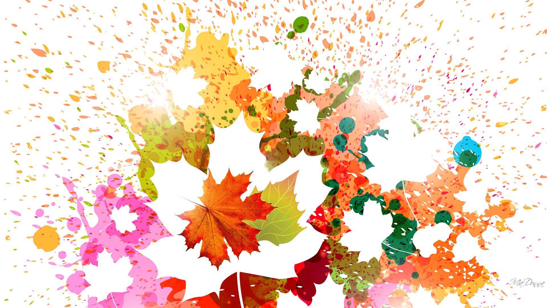 background spray paint leaves autumn silhouette