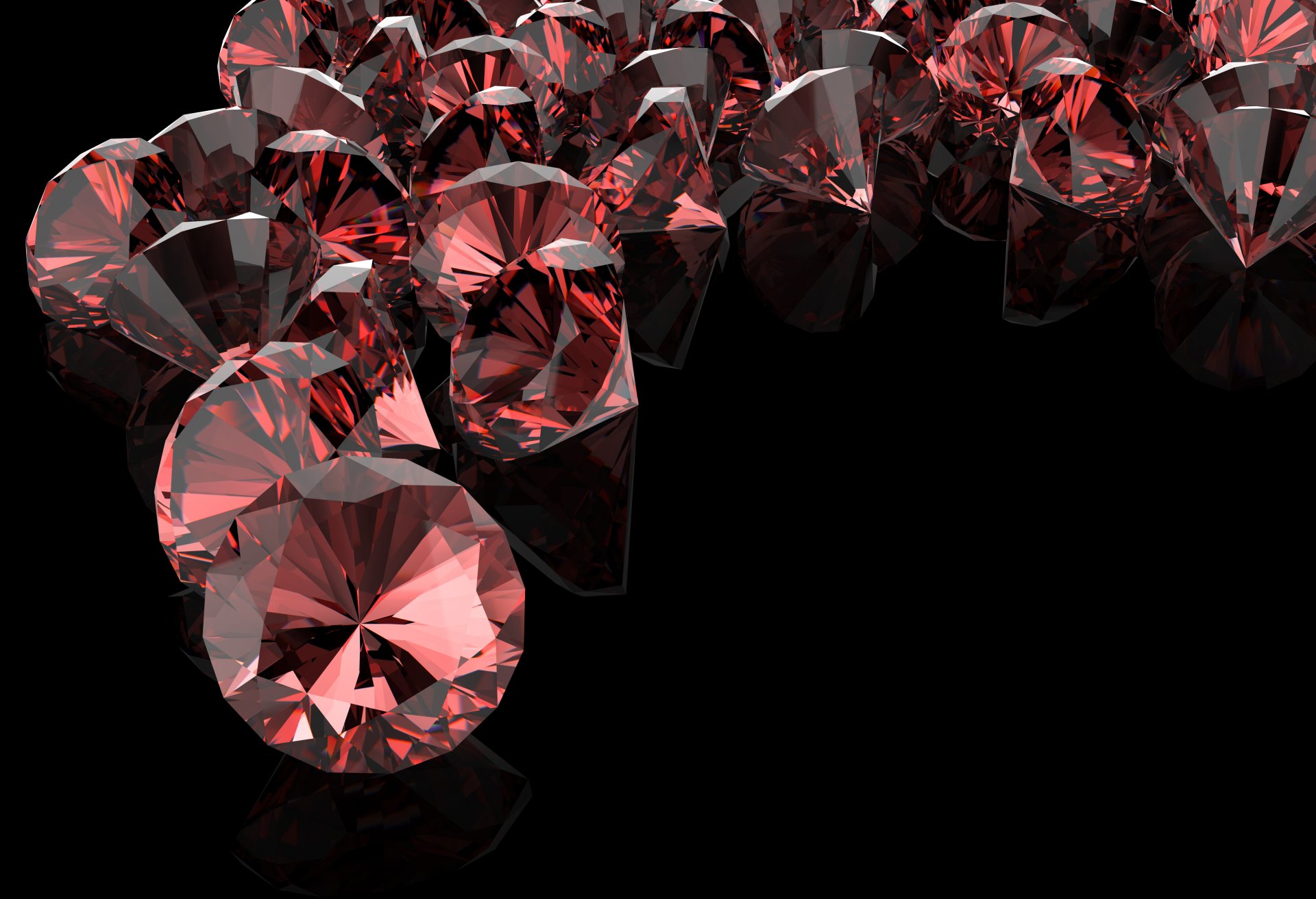 diamants diamants rouges fond sombre