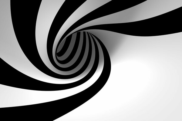 White-black abstract vortex recess