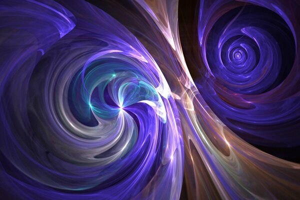 A whirlwind of purple glowing spirals