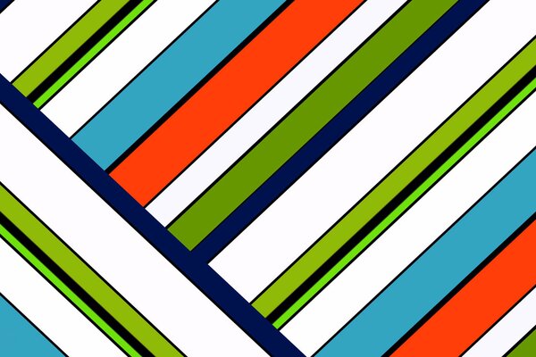 White, blue, red and green stripes