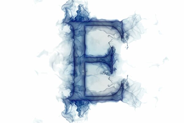 Smoky beautiful sketch of the letter E