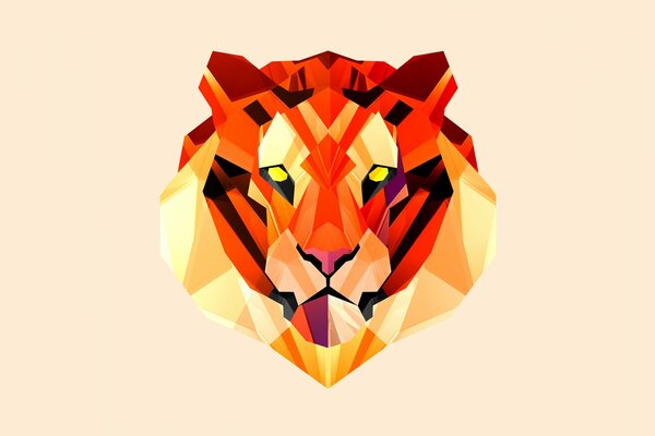 Stylized red tiger muzzle