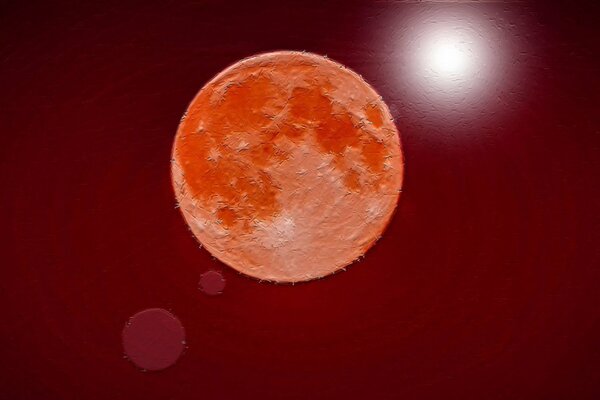 Mond rotes Licht Schatten