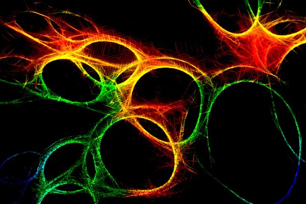 Patrones tridimensionales, círculos de diferentes colores