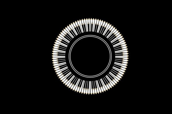 Circle with a pencil key on a black background