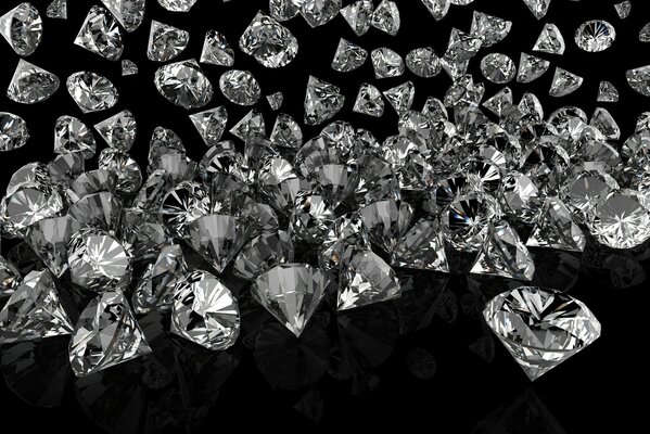 Los diamantes brillantes brillan y brillan