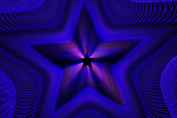 The star is blue in the style of abstraction