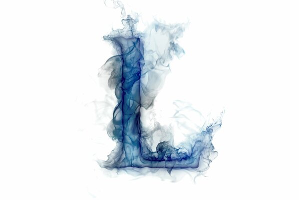 the English letter l in a haze of blue