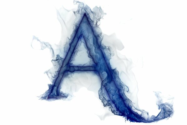 The letter A is in an unusual font. Imitation of smoke