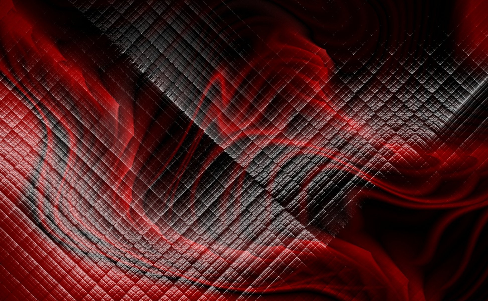 couleurs rouge et noir différentes courbes et formes abstraction