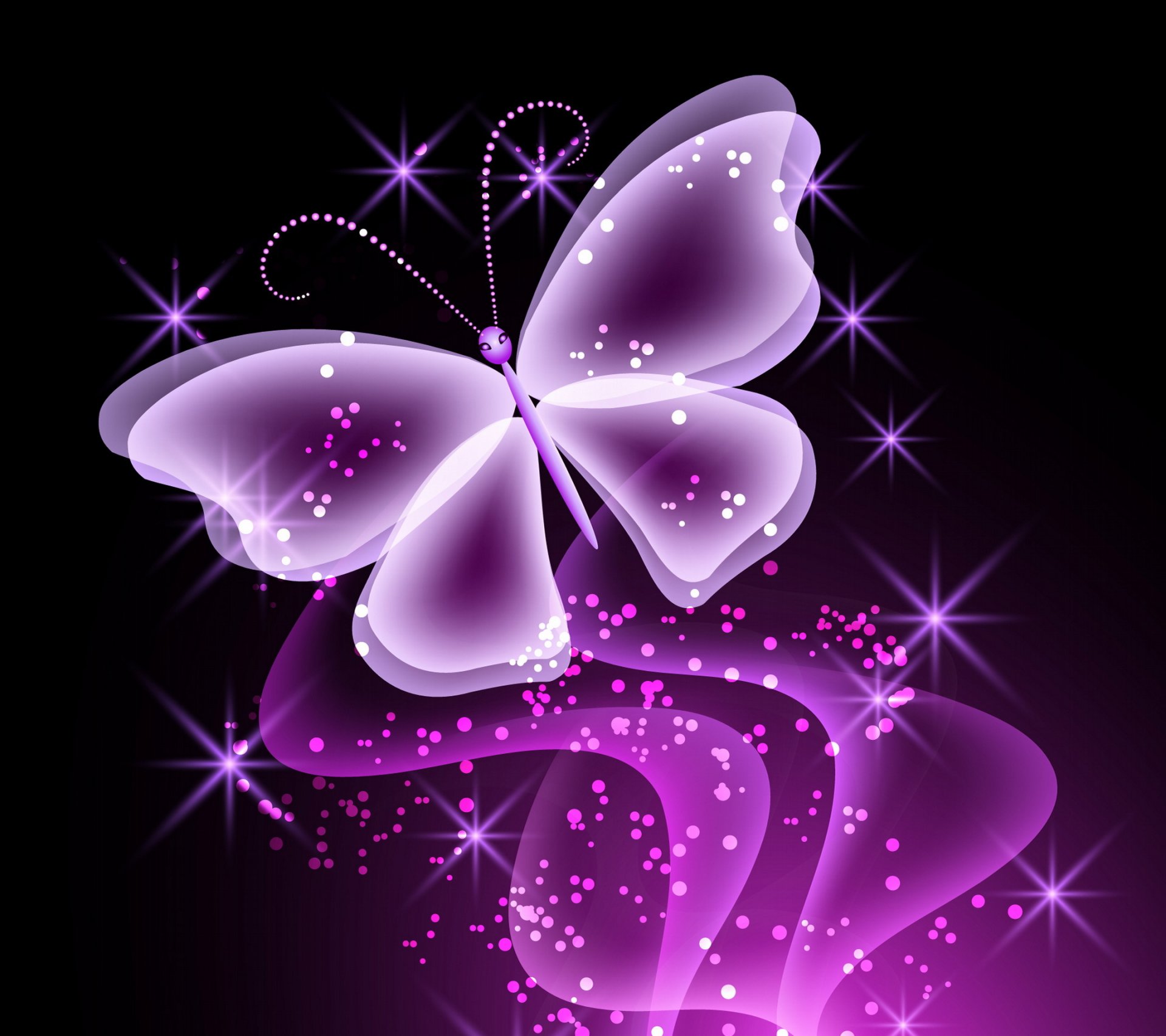 neon farfalla astratto viola scintilla bagliore neon