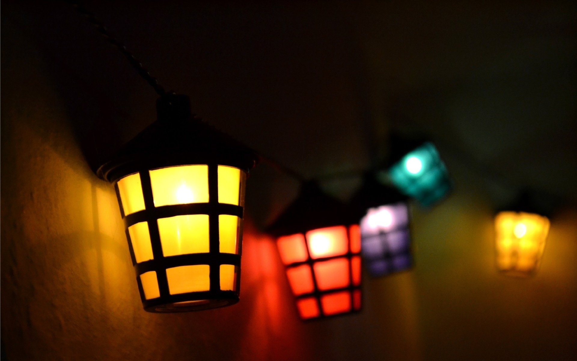 lights lamp colors yellow red purple blue