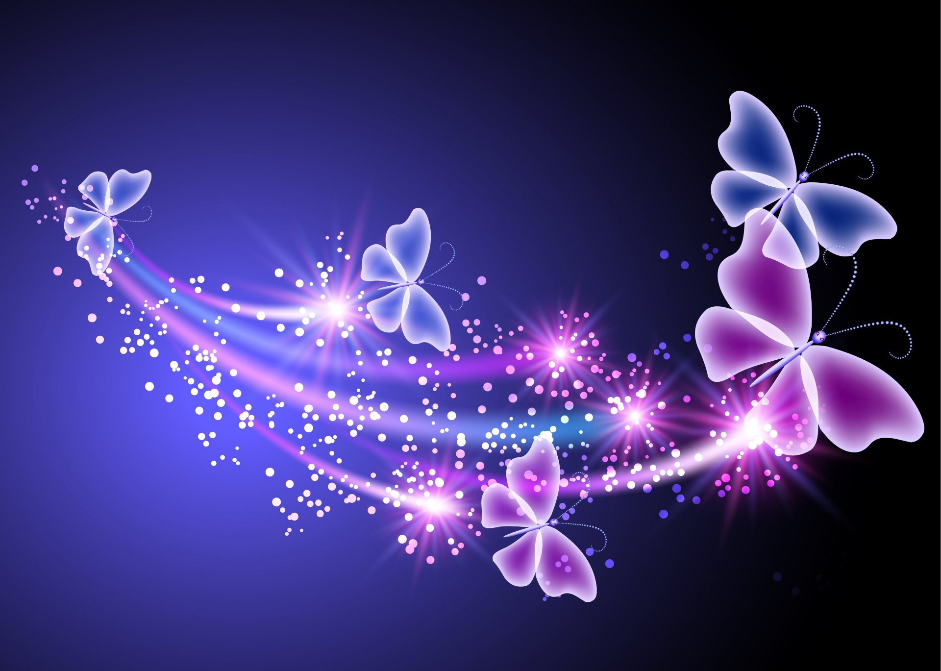 neon butterflies abstract blue pink sparkle glow butterflies neon