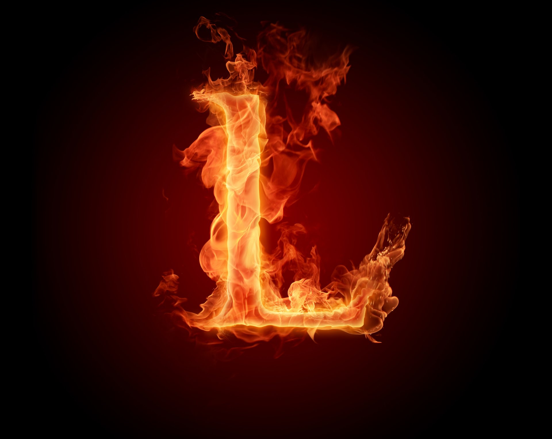 l letra llama letra fuego alfabeto
