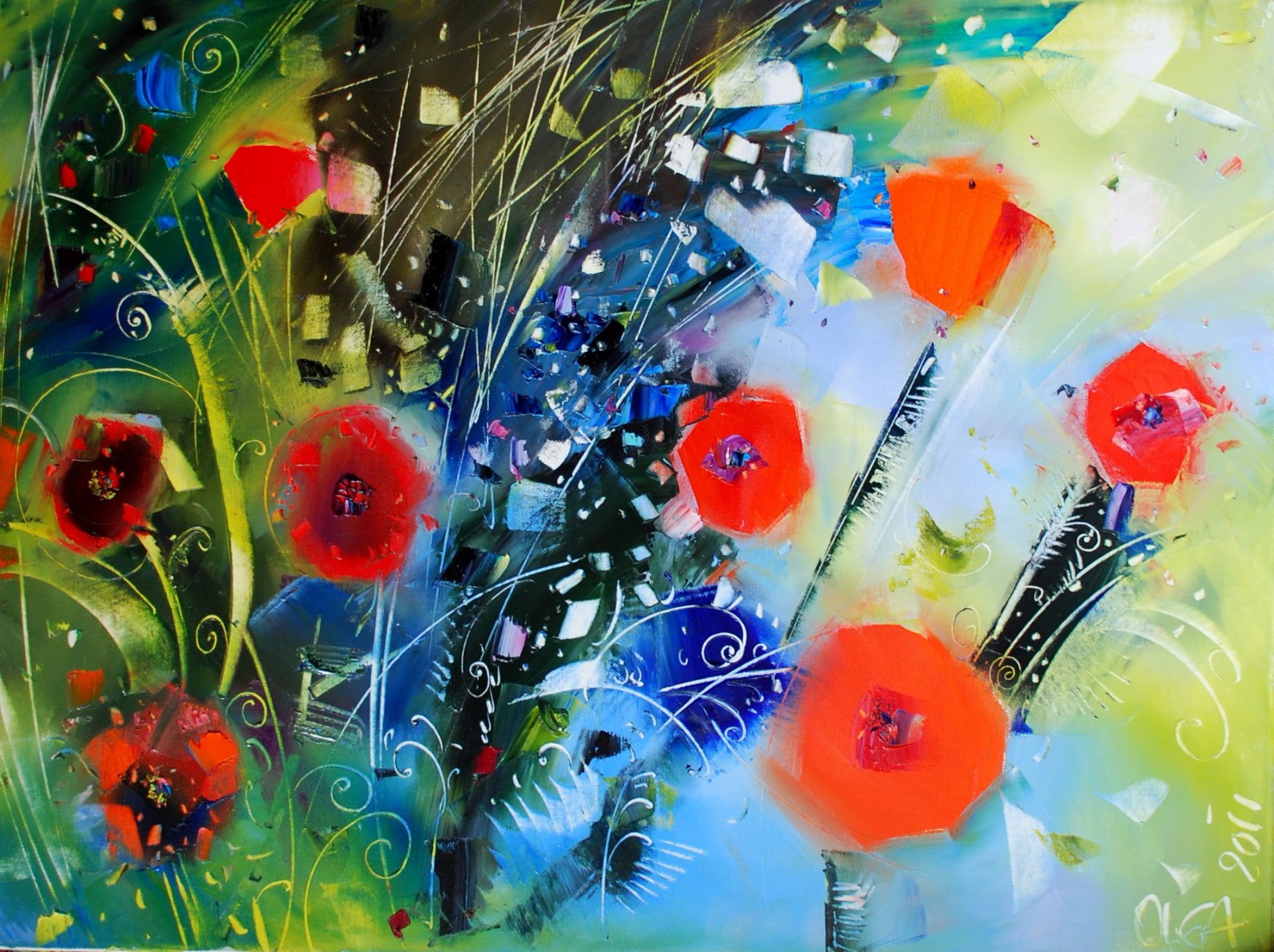 astratto pittura pittura olga polishchuk erbe