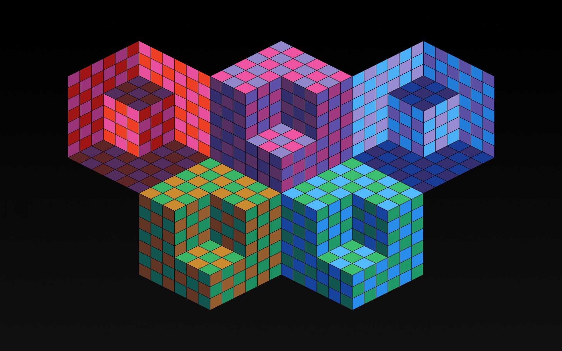 cube cube volume couleur jeux olympiques losange 3d