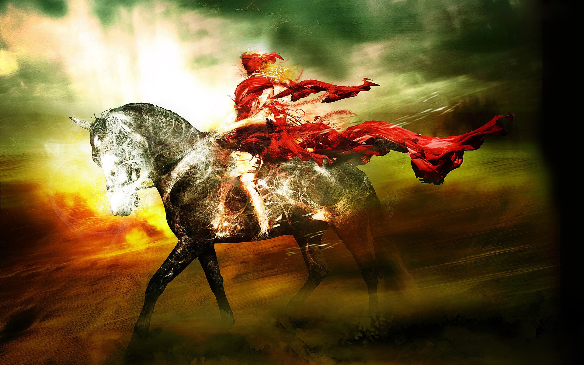 cheval cavalier manteau cheval lumière papier peint ciel nuages vent