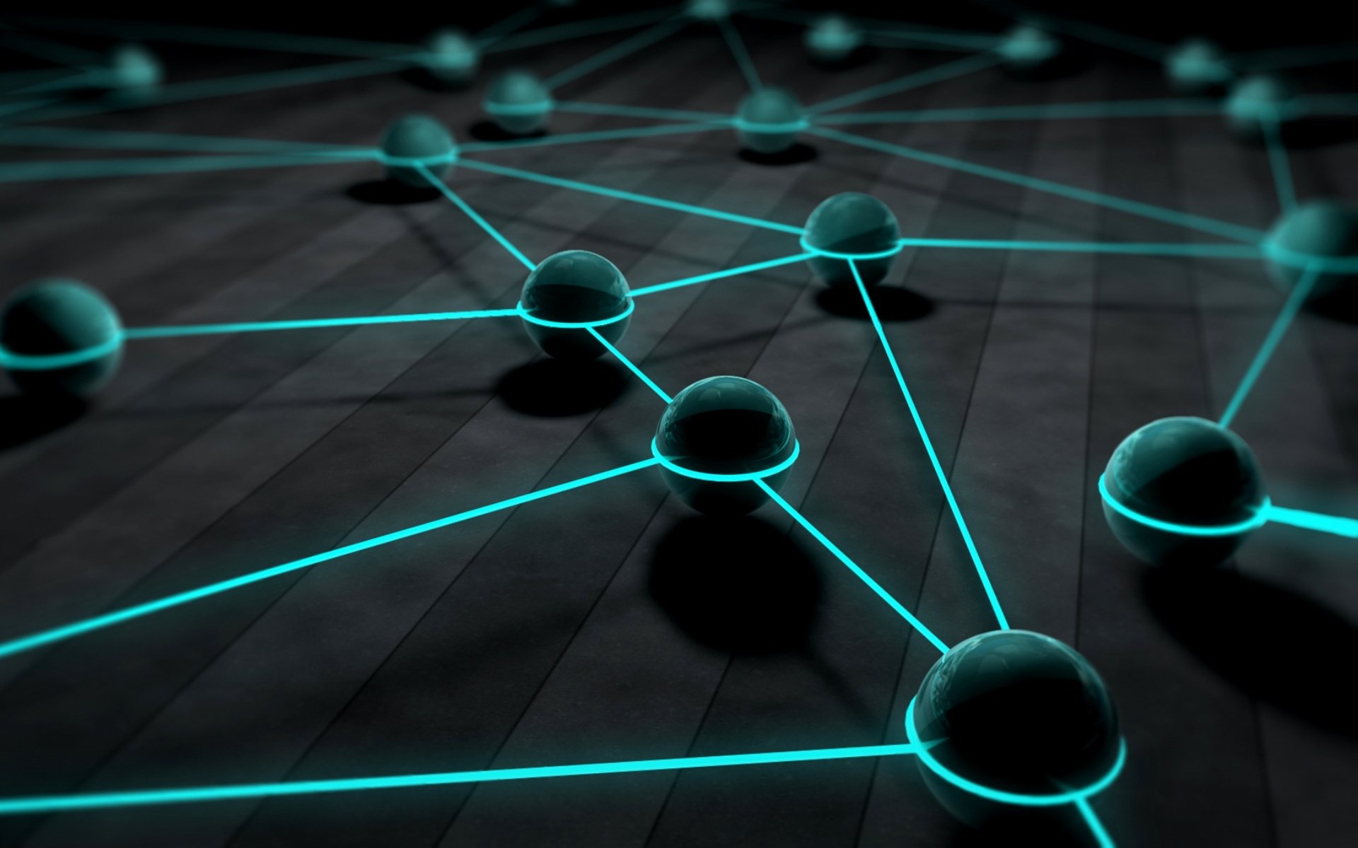 3d cyan blue balls grey black