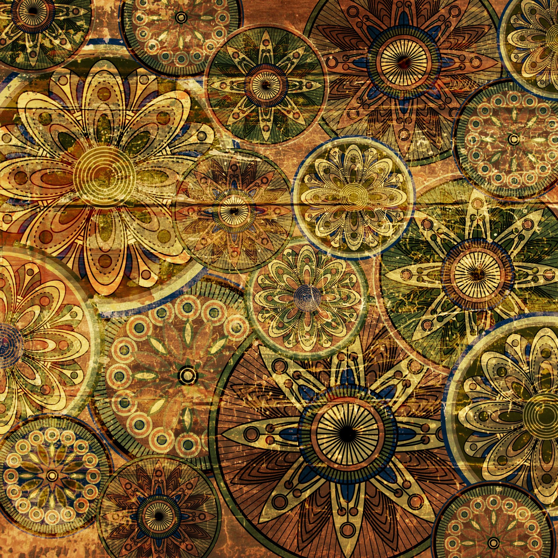 pattern flower sepia