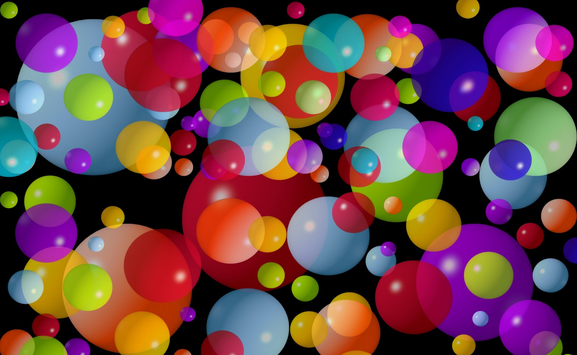 cerchi palline grandi medie piccole multicolori