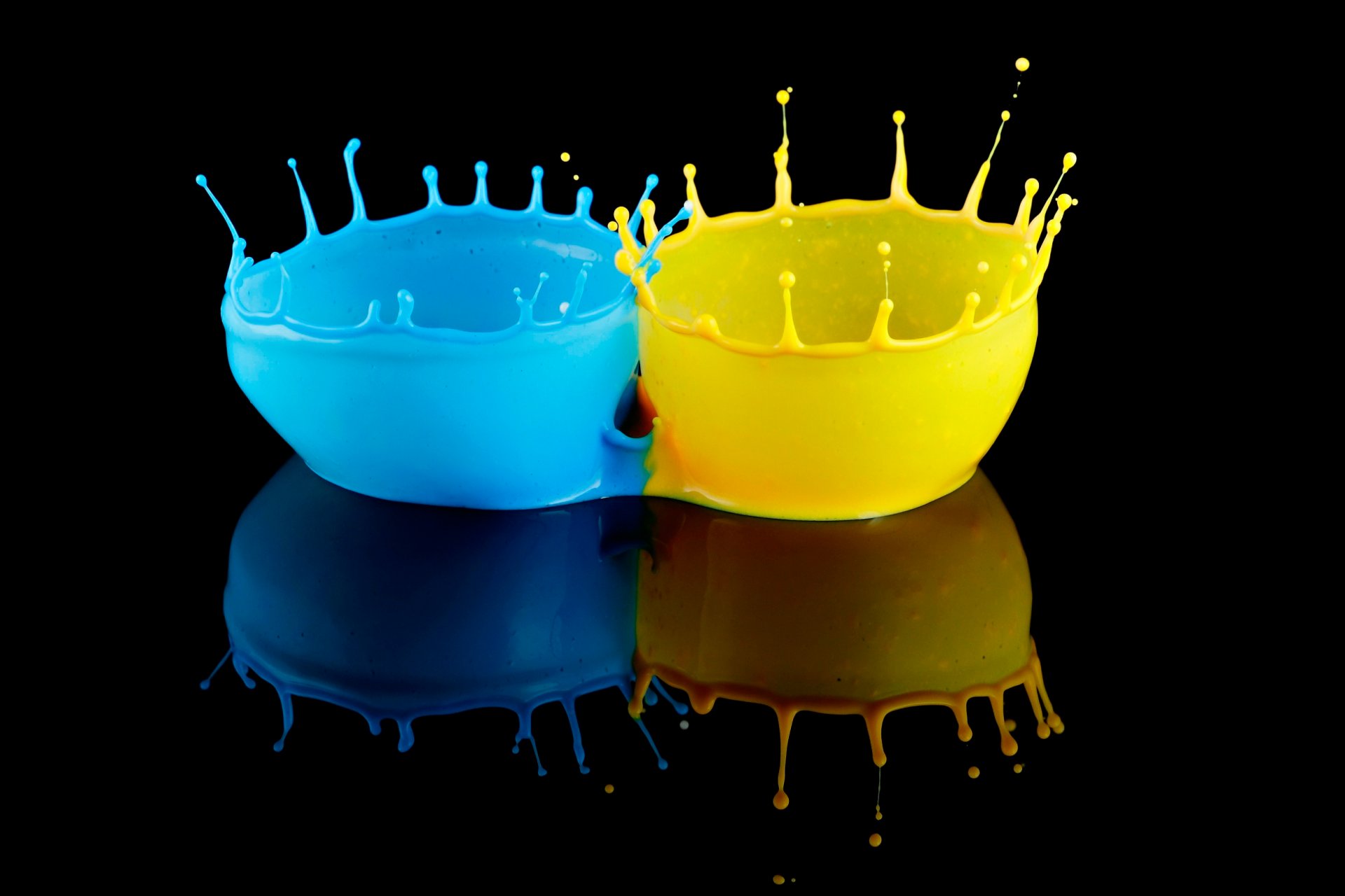 bicolore vernice splash riflessione