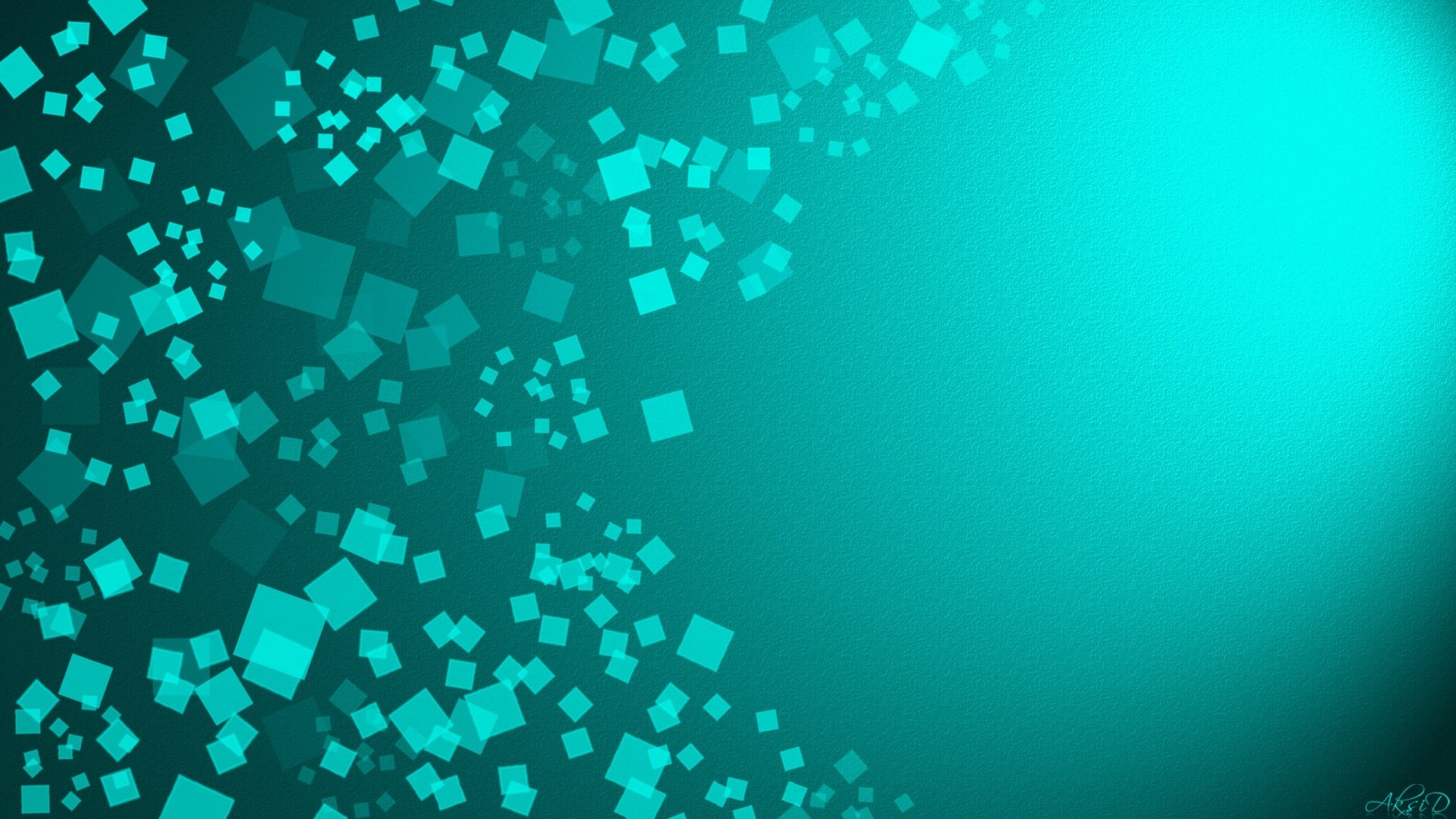 abstraction carrés turquoise teinte