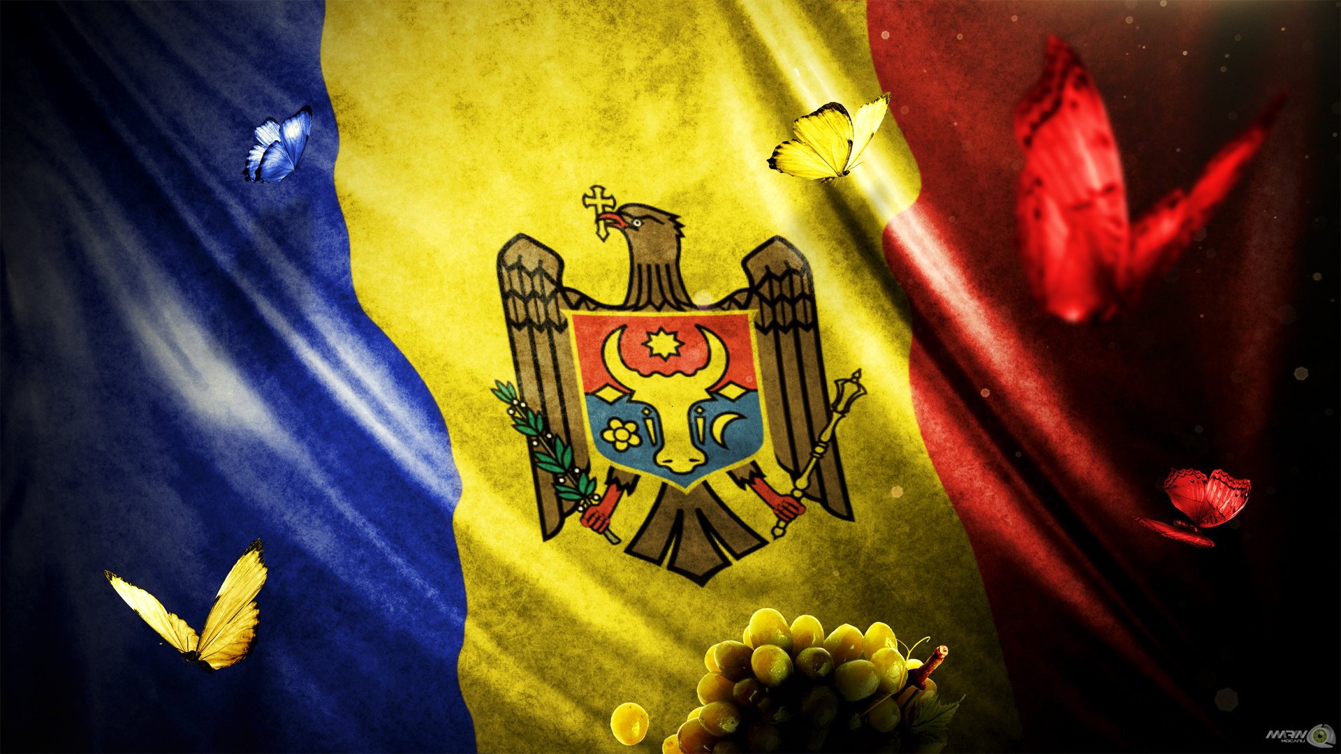 moldova md marin mocanu design bandiera rosso blu giallo