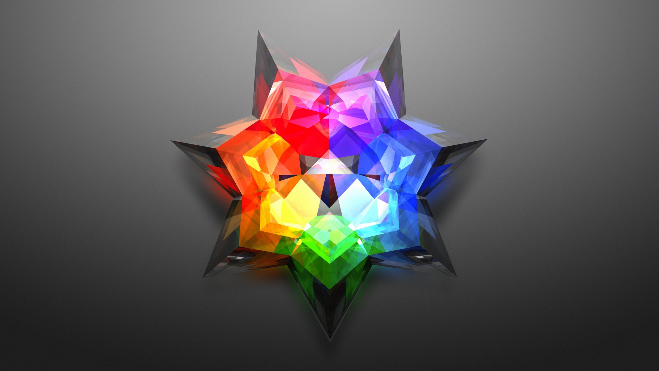 étoile couleur fond gris