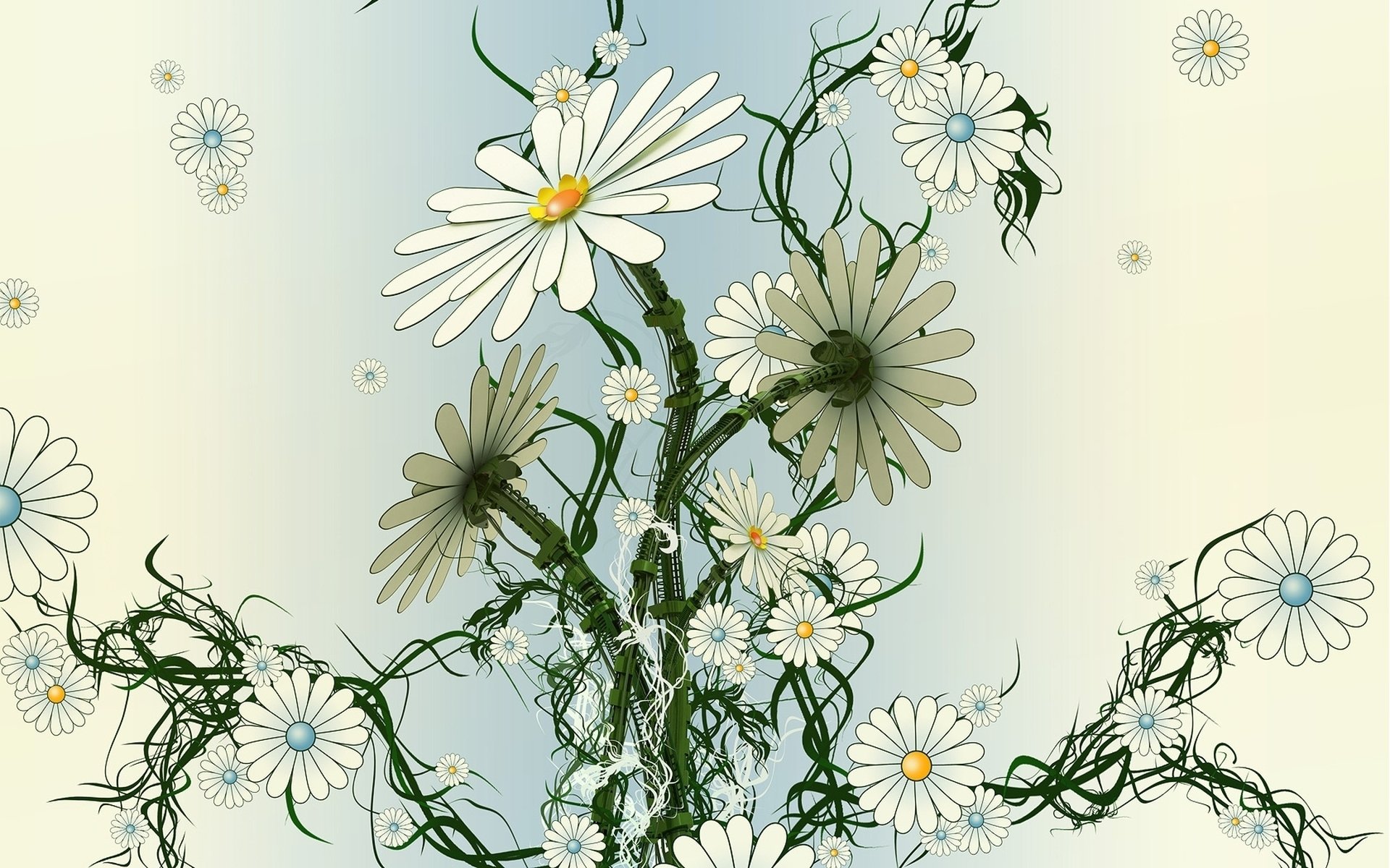 flower chamomile the stem plastic wallpaper collage