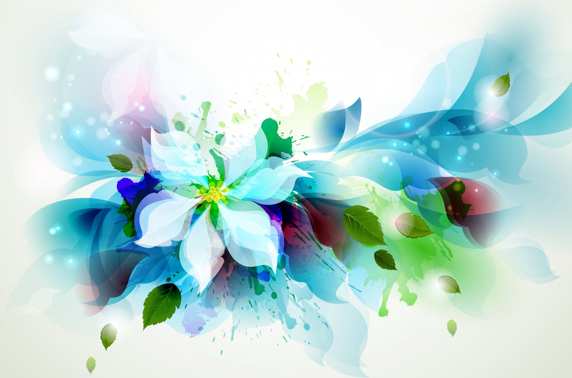 fiore foglie spruzzi petali