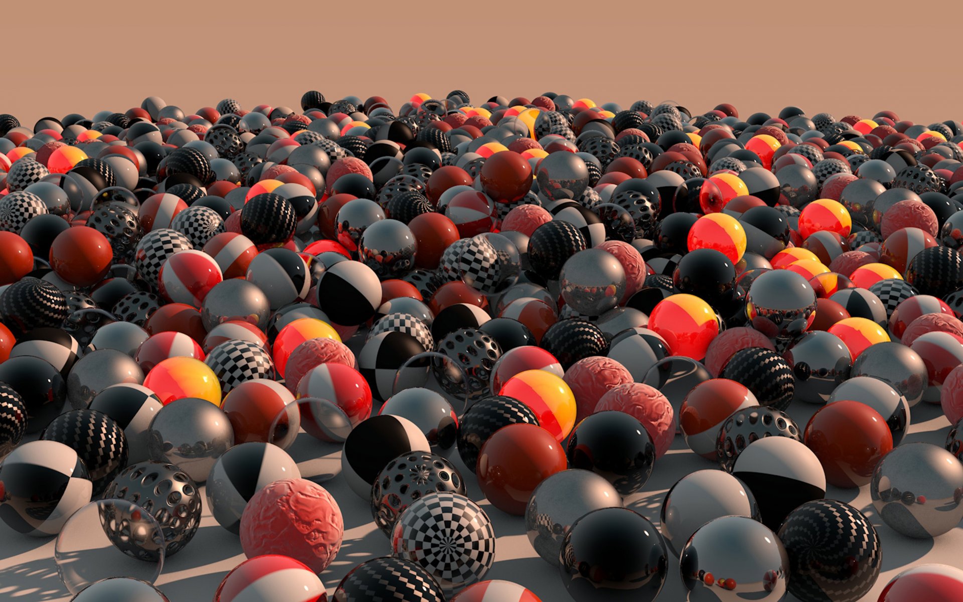 bolas colores amanecer 3d