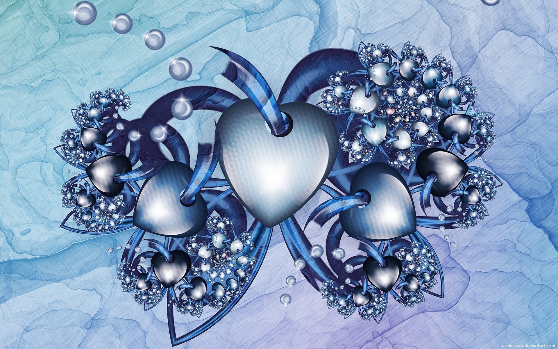 abstraktsiya 3d arte arte abstracción corazones corazones líneas bolas