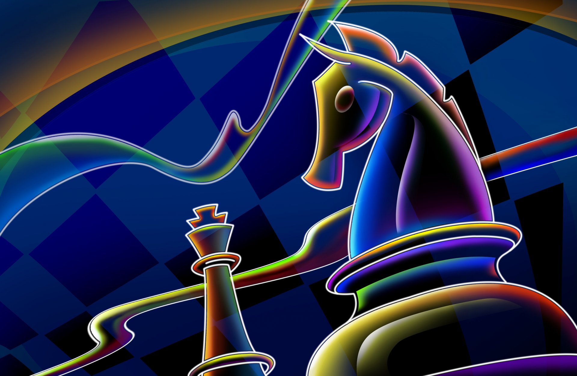 líneas ajedrez caballo jaulas azul 2014