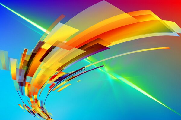 Lignes multicolores sur fond bleu